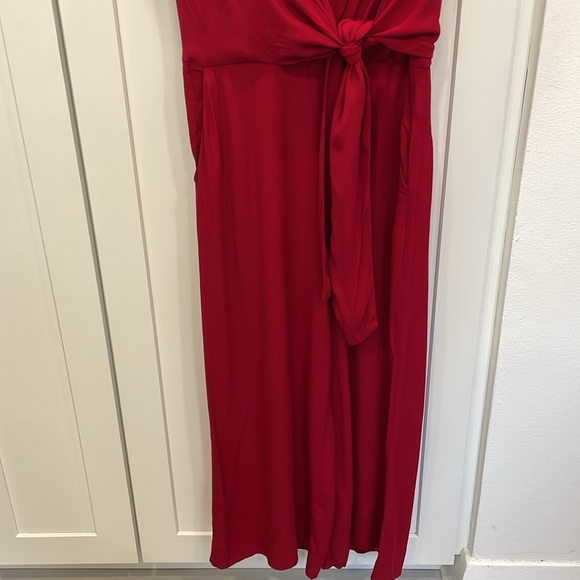 Maeve Grier Red Midi Wide Leg Jumpsuit - Picture 3 of 16